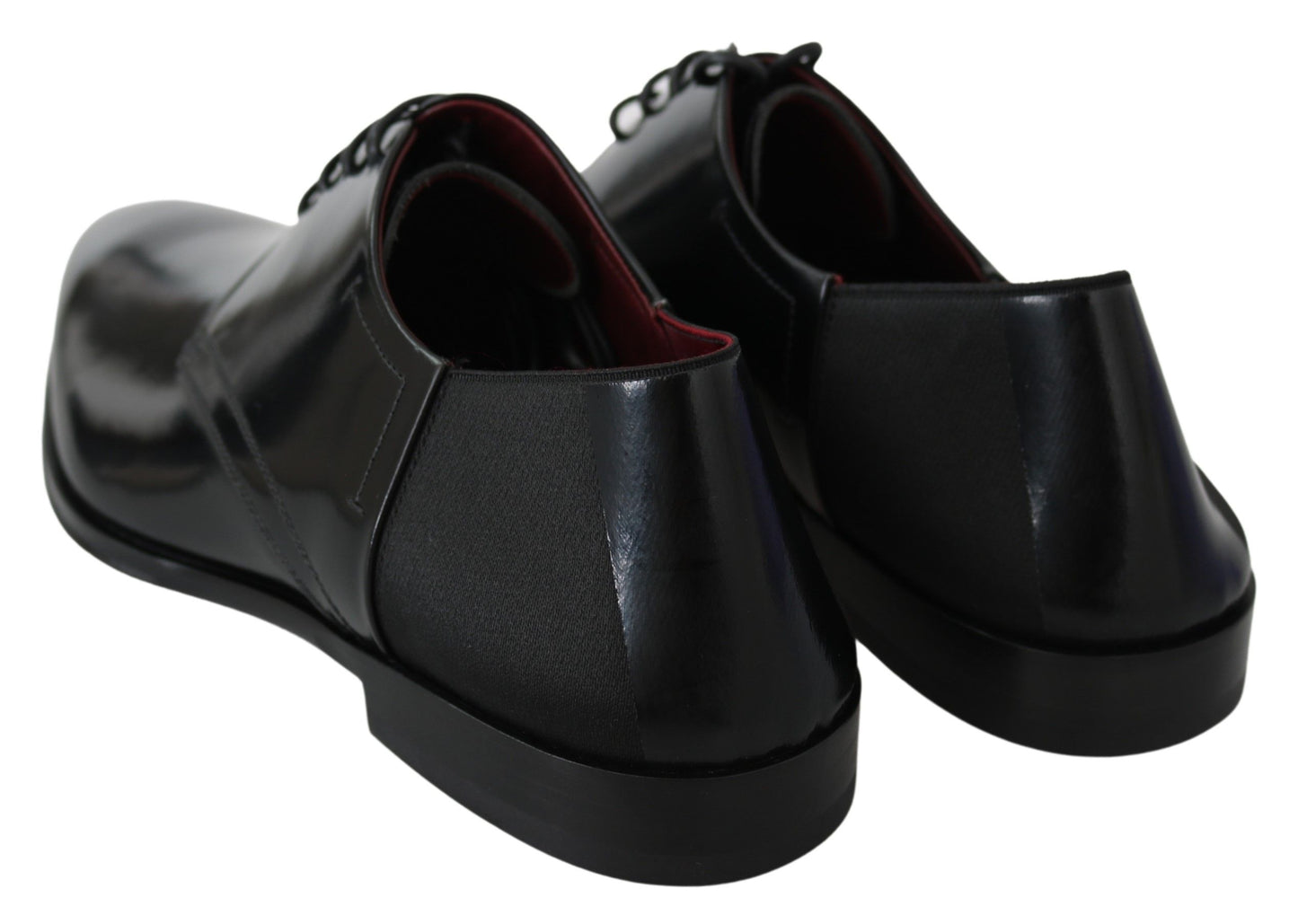 Dolce & Gabbana Black Patent Leather Lace Derby Shoes