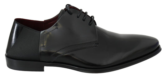 Dolce & Gabbana Black Patent Leather Lace Derby Shoes