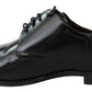 Dolce & Gabbana Black Patent Leather Lace Derby Shoes