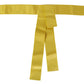 Dolce & Gabbana Yellow Wide Snap Button Closure Silk Belt