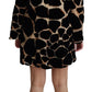 Dolce & Gabbana Black Giraffe Print Shift Mini Dress