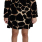 Dolce & Gabbana Black Giraffe Print Shift Mini Dress