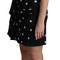 Dolce & Gabbana Black Polka Dots Charmeuse Ruffle Mini Dress