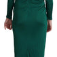 Dolce & Gabbana Green Fitted Silhouette Midi Viscose Dress