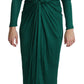 Dolce & Gabbana Green Fitted Silhouette Midi Viscose Dress