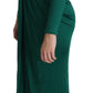 Dolce & Gabbana Green Fitted Silhouette Midi Viscose Dress