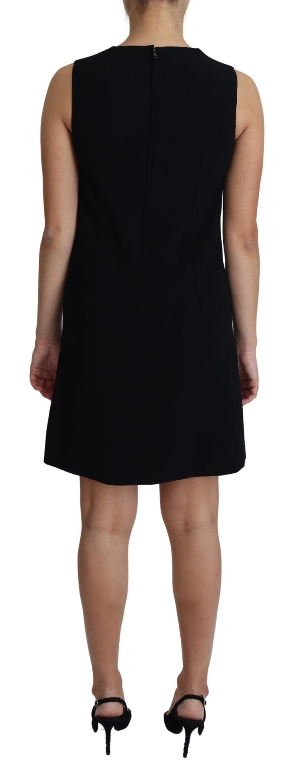 Dolce & Gabbana Black Viscose Stretch A-line Shift Mini Dress