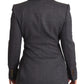 Dolce & Gabbana Gray Single Breasted Fitted Blazer Wool Jacket