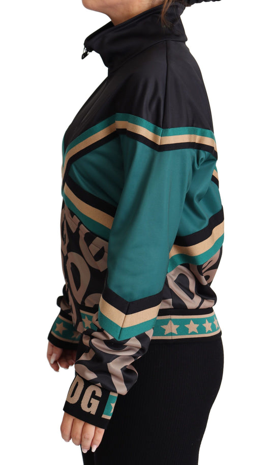 Dolce & Gabbana Multicolor DG Logo Mania Track Bomber Jacket