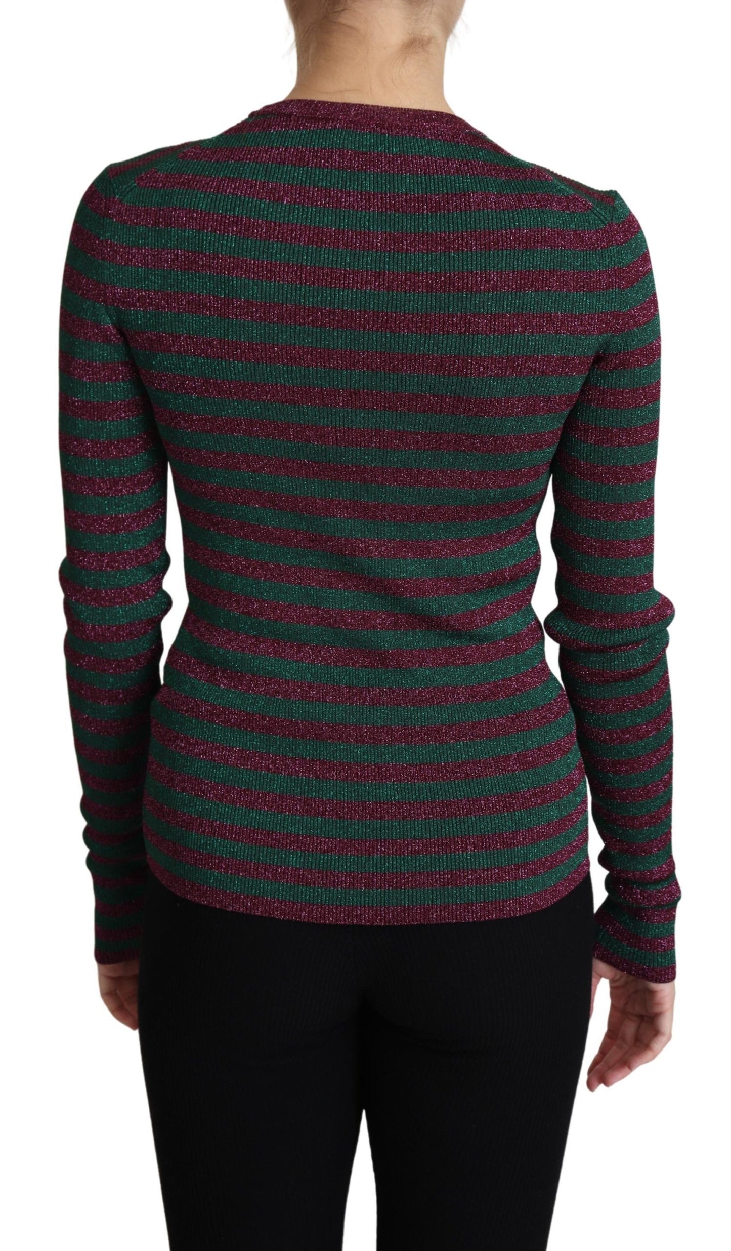 Dolce & Gabbana Multicolor Stripes Crew Neck Pullover Sweater