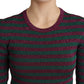 Dolce & Gabbana Multicolor Stripes Crew Neck Pullover Sweater