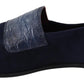 Dolce & Gabbana Blue Suede Caiman Loafers Slippers Shoes