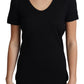 Dolce & Gabbana Black Wool Round Neck Short Sleeves T-shirt