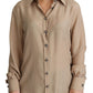 Dolce & Gabbana Beige Silk Shirt Decorative Buttons Top