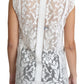 Dolce & Gabbana White Cotton Lace Floral Angel Motif Tank Top