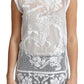 Dolce & Gabbana White Cotton Lace Floral Angel Motif Tank Top