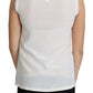 Dolce & Gabbana White Blouse Silk Lace Trimmed Sleeveless Top