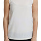 Dolce & Gabbana White Blouse Silk Lace Trimmed Sleeveless Top