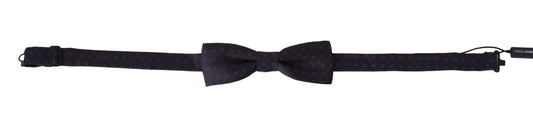 Dolce & Gabbana Gray Pattern Silk Adjustable Neck Papillon Bow Tie