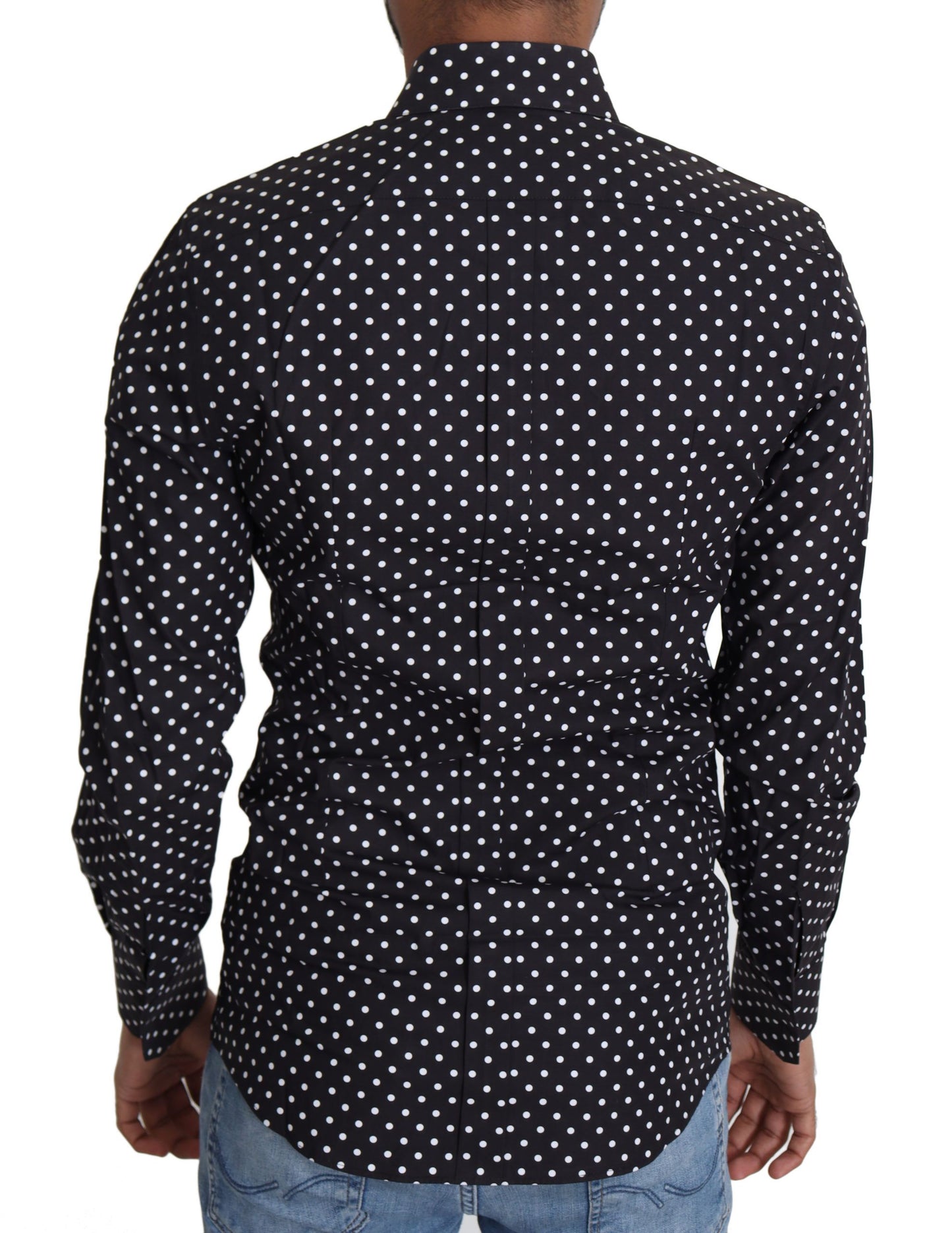 Dolce & Gabbana Black White Polka Dots Casual Shirt