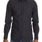 Dolce & Gabbana Black White Polka Dots Casual Shirt