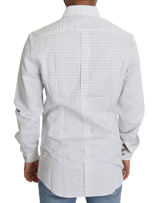 Dolce & Gabbana Black White Polka Dots Dress Shirt