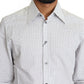 Dolce & Gabbana Black White Polka Dots Dress Shirt