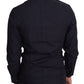 Dolce & Gabbana Navy Blue Cotton Formal Dress Shirt