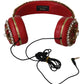 Dolce & Gabbana Exquisite Red Crystal Leather Headphones