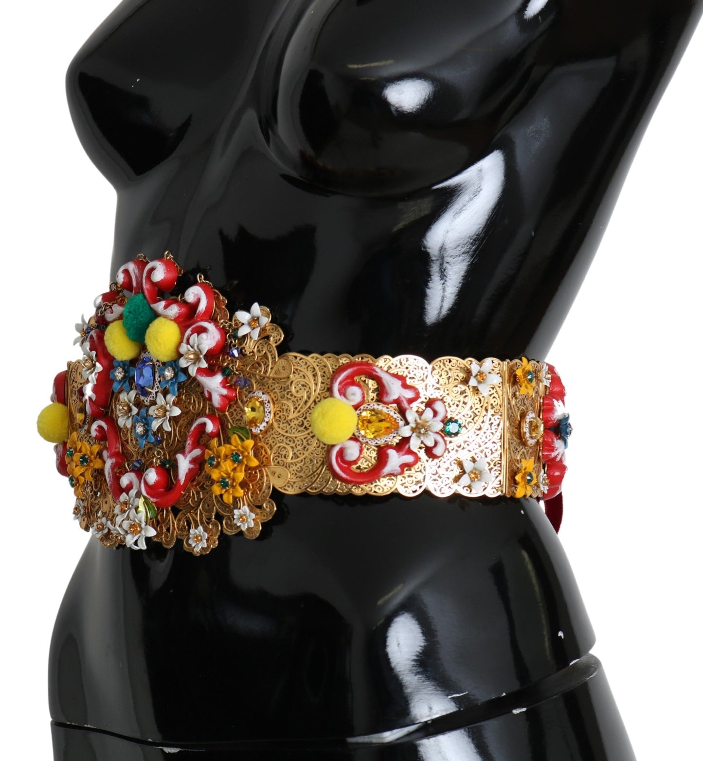 Dolce & Gabbana multicolor Embellished Floral Crystal Wide Waist Belt