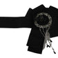 Dolce & Gabbana Black Crystal Brooch Wide Wai SATORIA Belt