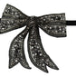 Dolce & Gabbana Silver Tone 100% Silk Crystal Embellished Women  Bowtie