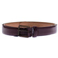 Dolce & Gabbana Purple Leather Logo Cintura Gürtel Belt