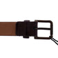 Dolce & Gabbana Purple Leather Logo Cintura Gürtel Belt