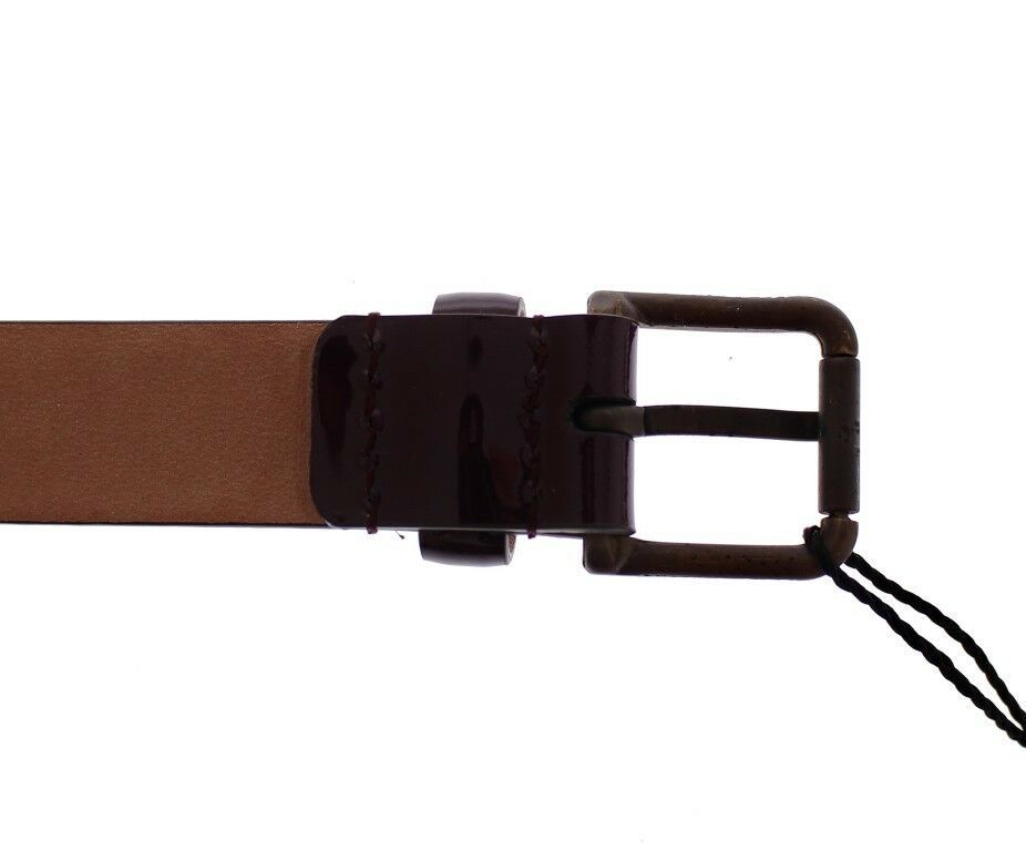 Dolce & Gabbana Purple Leather Logo Cintura Gürtel Belt