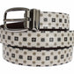 Dolce & Gabbana White Silk Bowtie Leather Men Belt Gift Box