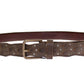 Dolce & Gabbana Brown Leather Logo Cintura Gürtel Belt