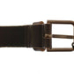 Dolce & Gabbana Brown Leather Logo Cintura Gürtel Belt