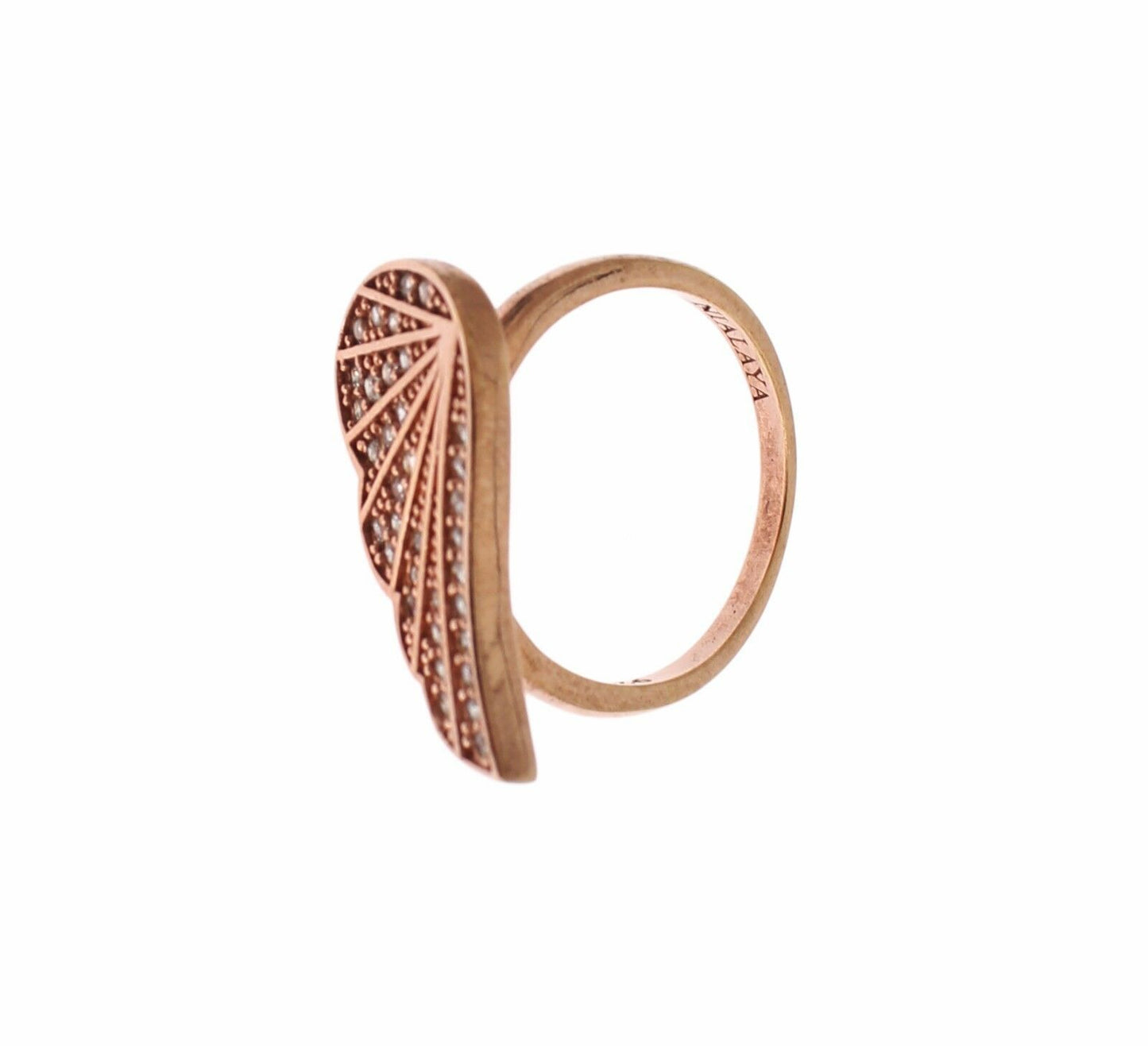 Nialaya Pink Gold 925 Silver Womens Clear CZ Ring