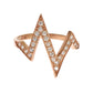 Nialaya Pink Gold 925 Silver Womens Clear Ring