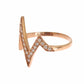 Nialaya Pink Gold 925 Silver Womens Clear Ring