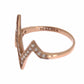 Nialaya Pink Gold 925 Silver Womens Clear Ring