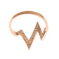 Nialaya Pink Gold 925 Silver Womens Clear Ring