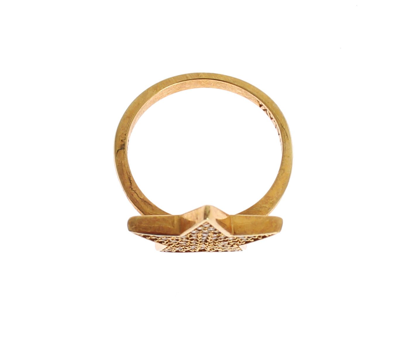 Nialaya Star Gold 925 Silver Womens Clear Ring