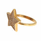 Nialaya Star Gold 925 Silver Womens Clear Ring