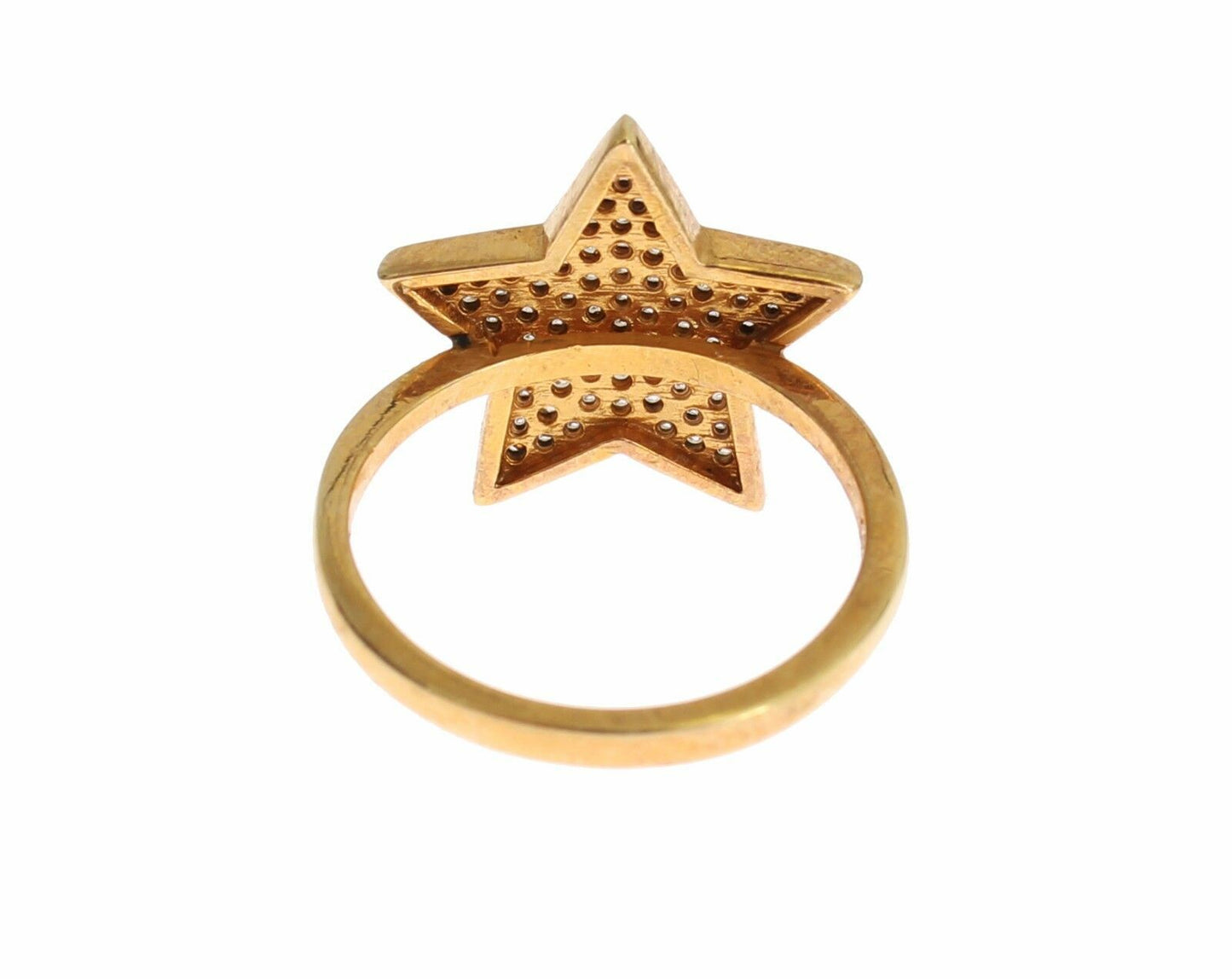 Nialaya Star Gold 925 Silver Womens Clear Ring