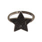 Nialaya Black CZ Star 925 Silver Womens Ring