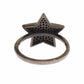 Nialaya Black CZ Star 925 Silver Womens Ring