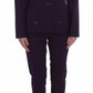 BENCIVENGA Purple Striped Stretch Coat Blazer Pants Suit