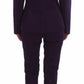 BENCIVENGA Purple Striped Stretch Coat Blazer Pants Suit